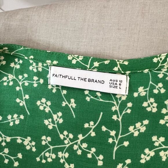 Faithfull the Brand Carmel Dress Violette Print Green size  8 - Picture 12 of 15